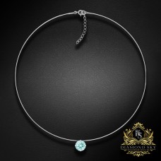(Ekskluzīvs) Neredzamais sudraba kulons (Frosty Mint) ar Swarovski Zirconia Pure Brilliance kristālu