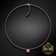 (Ekskluzīvs) Neredzamais sudraba kulons (Fancy Pink) ar Swarovski Zirconia Pure Brilliance kristālu