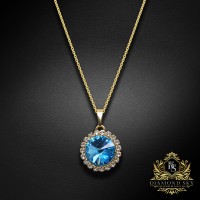 Kulons „Klaris (Aquamarine Blue)“ ar Swarovski™ kristāliem