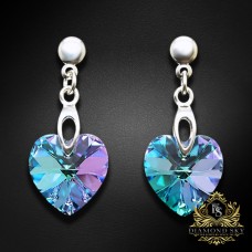 Sudraba auskari „Iemīlējusies Sirds II (Vitrail Light)“ ar Swarovski® kristāliem