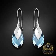 Sudraba auskari „Baroks II (Aquamarine Light Chrome)“ ar Swarovski® kristāliem