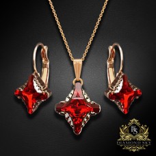 Komplekts „Kristāla Rombs II (Light Siam Metallic Light Gold)“ ar Swarovski™ kristāliem