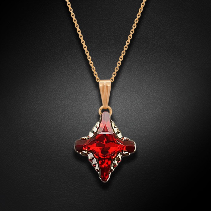 Komplekts „Kristāla Rombs II (Light Siam Metallic Light Gold)“ ar Swarovski™ kristāliem