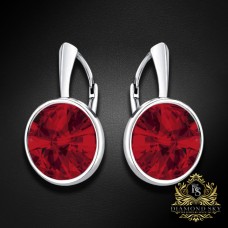 Sudraba auskari „Klaris (Scarlet)“ ar Swarovski™ kristāliem