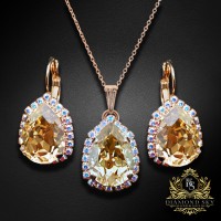 Komplekts sievietēm „Debesu Piliens III (Golden Shadow)“ ar Swarovski® kristāliem
