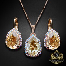 Komplekts sievietēm „Debesu Piliens III (Golden Shadow)“ ar Swarovski® kristāliem