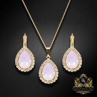 Komplekts sievietēm „Debesu Piliens (Rose Water Opal)“ ar Swarovski® kristāliem