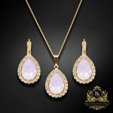 Komplekts sievietēm „Debesu Piliens (Rose Water Opal)“ ar Swarovski® kristāliem