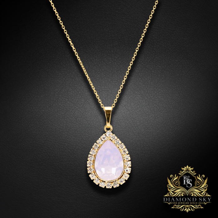 Komplekts sievietēm „Debesu Piliens (Rose Water Opal)“ ar Swarovski® kristāliem