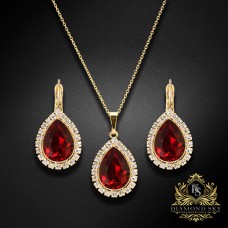 Komplekts sievietēm „Debesu Piliens (Siam)“ ar Swarovski® kristāliem