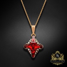 Kulons „Crystal Rhombus II (Light Siam Metallic Light Gold)“ ar Swarovski® kristāliem