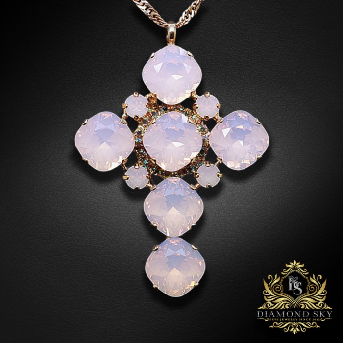 Kulons „Glamour (Rose Water Opal)“ ar Swarovski® kristāliem
