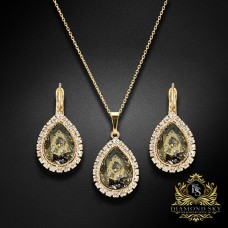 Komplekts sievietēm „Debesu Piliens (Gold Patina)“ ar Swarovski® kristāliem