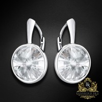 Sudraba auskari „Klaris“ ar Swarovski™ kristāliem