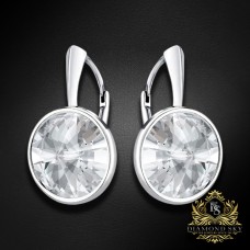 Sudraba auskari „Klaris“ ar Swarovski™ kristāliem