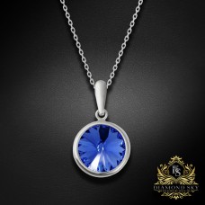 Sudraba kulons „Clarice (Sapphire)“ ar Swarovski® kristāliem