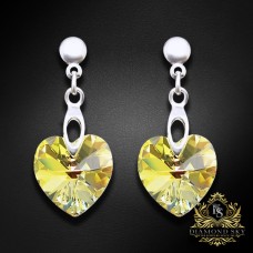 Sudraba auskari „Iemīlējusies Sirds II (Aurora Borealis)“ ar Swarovski® kristāliem