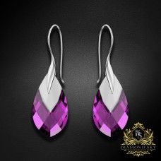 Sudraba auskari „Baroks II (Amethyst Light Chrome)“ ar Swarovski® kristāliem
