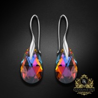 Sudraba auskari „Baroka (Volcano)“ ar Swarovski™ kristāliem