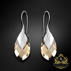 Sudraba auskari „Baroka II (Light Colorado Topaz Light Chrome)“ ar Swarovski™ kristāliem