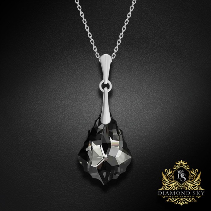 Sudraba komplekts sievietēm „Baroks IV (Silver Night)“ ar Swarovski® kristāliem