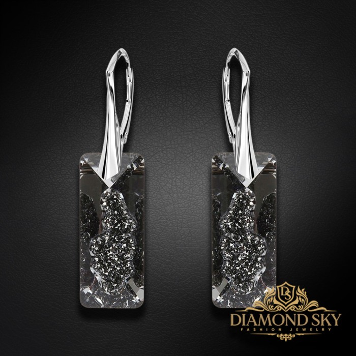 Sudraba komplekts „Augošais Kristāls II (Silver Night)“ ar Swarovski™ kristāliem