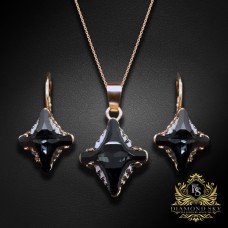 Komplekts sievietēm „Kristāla Rombs II (Graphite Lite Chrome)“ ar Swarovski® kristāliem