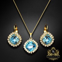 Komplekts „Apžilbinošs Spīdums III (Aqua)“ ar Swarovski™ kristāliem