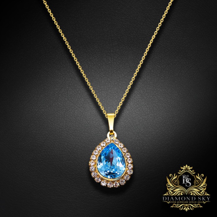 Komplekts „Debesu Piliens (Aquamarine Blue)“ ar Swarovski™ kristāliem