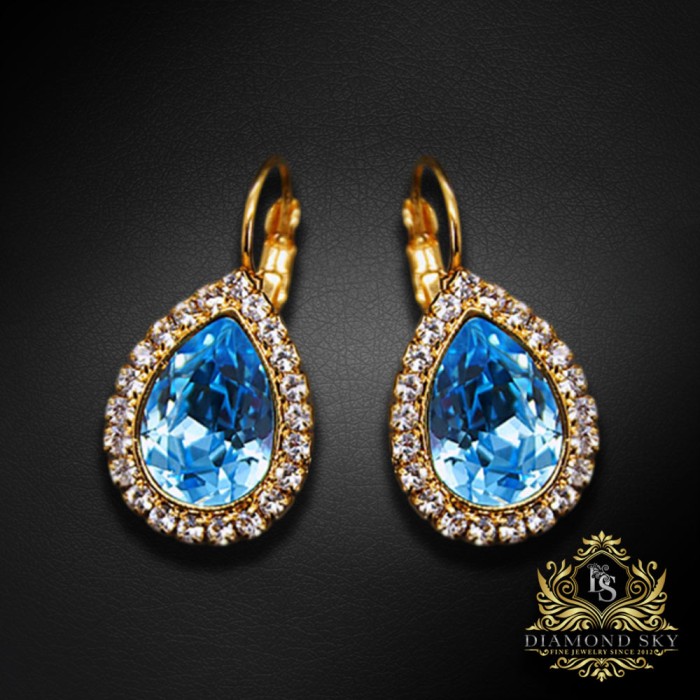 Komplekts „Debesu Piliens (Aquamarine Blue)“ ar Swarovski™ kristāliem
