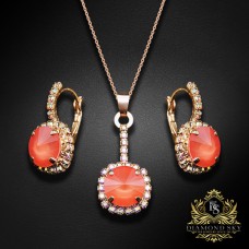 Komplekts sievietēm „Clarice VII (Light Coral)“ ar Swarovski® kristāliem