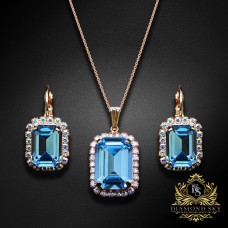 Komplekts sievietēm „Lourdes (Aquamarine)“ ar Swarovski® kristāliem