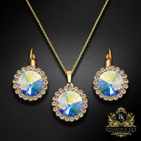 Jewelry Set “Clarice (Aurora Borealis)” created with Crystals by Swarovski®