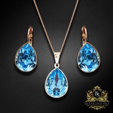 Komplekts „Kristāla Lāse II (Aquamarine Blue)“ ar Swarovski™ kristāliem