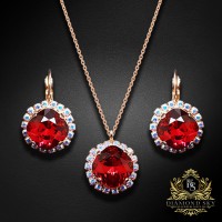Jewelry Set “Glare III (Scarlet)” created with Crystals by Swarovski®
