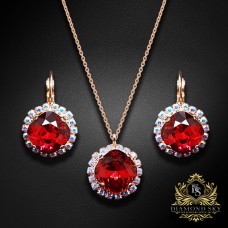 Komplekts sievietēm „Žilbinošais Mirdzums III (Scarlet)“ ar Swarovski® kristāliem