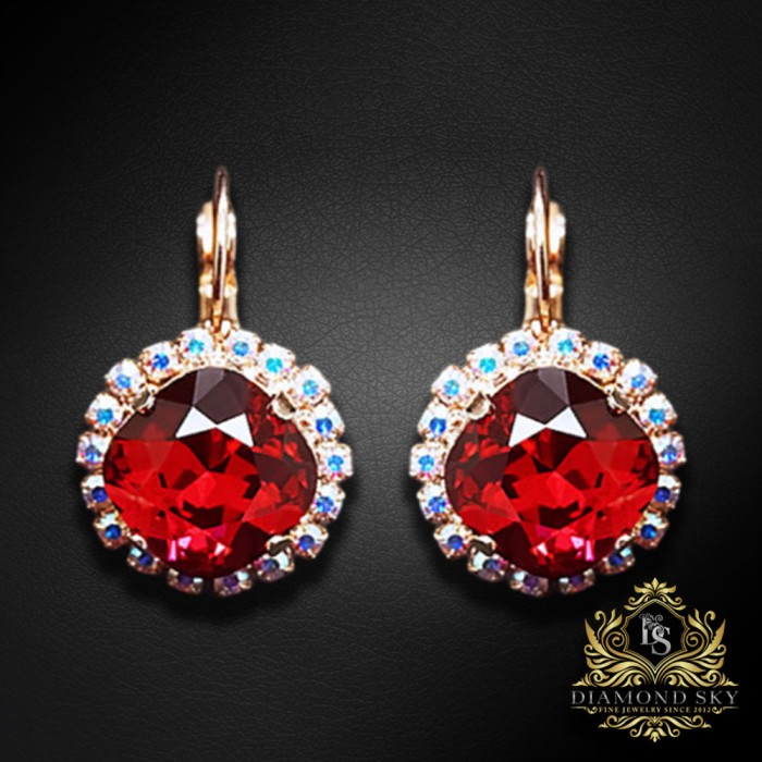 Komplekts sievietēm „Žilbinošais Mirdzums III (Scarlet)“ ar Swarovski® kristāliem