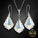 Sudraba komplekts sievietēm „Baroks IV (Aurora Borealis)“ ar Swarovski® kristāliem