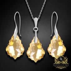Sudraba komplekts sievietēm „Baroks IV (Golden Shadow)“ ar Swarovski® kristāliem