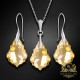 Sudraba komplekts sievietēm „Baroks IV (Golden Shadow)“ ar Swarovski® kristāliem