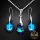 Sudraba komplekts sievietēm „Baroks IV (Meridian Blue)“ ar Swarovski® kristāliem