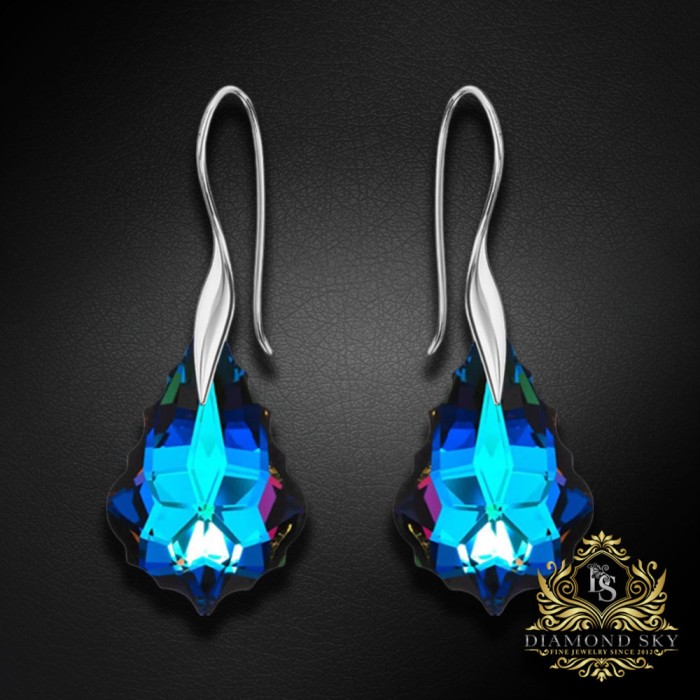 Sudraba komplekts sievietēm „Baroks IV (Meridian Blue)“ ar Swarovski® kristāliem