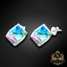 Sudraba auskari „Rubicon II (Aurora Borealis)“ ar Swarovski® kristāliem