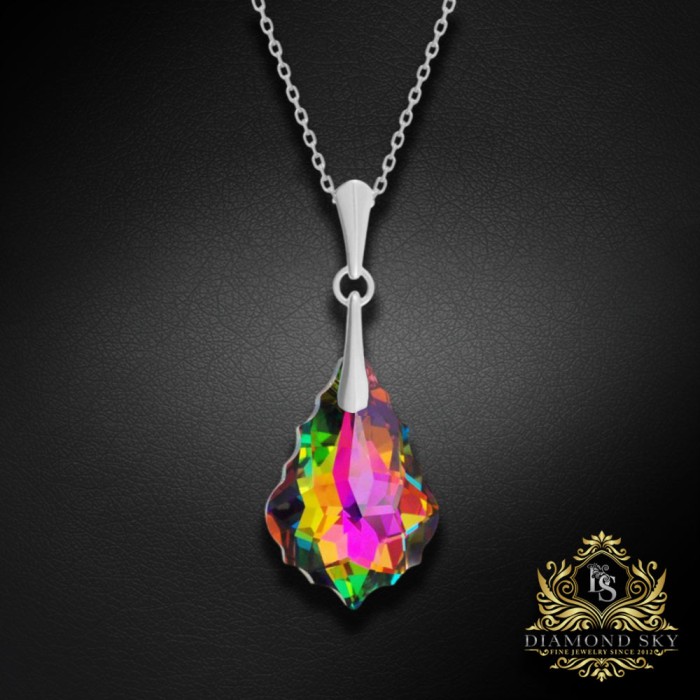 Sudraba komplekts sievietēm „Baroks IV (Vitrail Medium)“ ar Swarovski® kristāliem