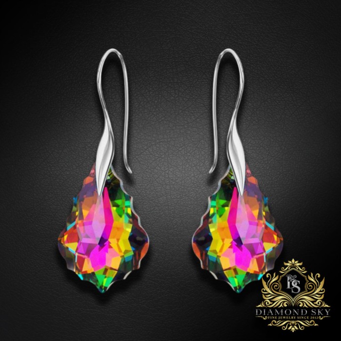 Sudraba komplekts sievietēm „Baroks IV (Vitrail Medium)“ ar Swarovski® kristāliem