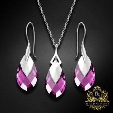 Sudraba komplekts „Baroka II (Amethyst Light Chrome)“ ar Swarovski™ kristāliem