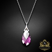 Sudraba kulons „Baroka II (Amethyst Light Chrome)“ ar Swarovski™ kristāliem