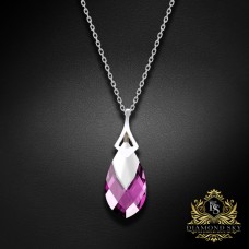 Sudraba kulons „Baroka II (Amethyst Light Chrome)“ ar Swarovski™ kristāliem