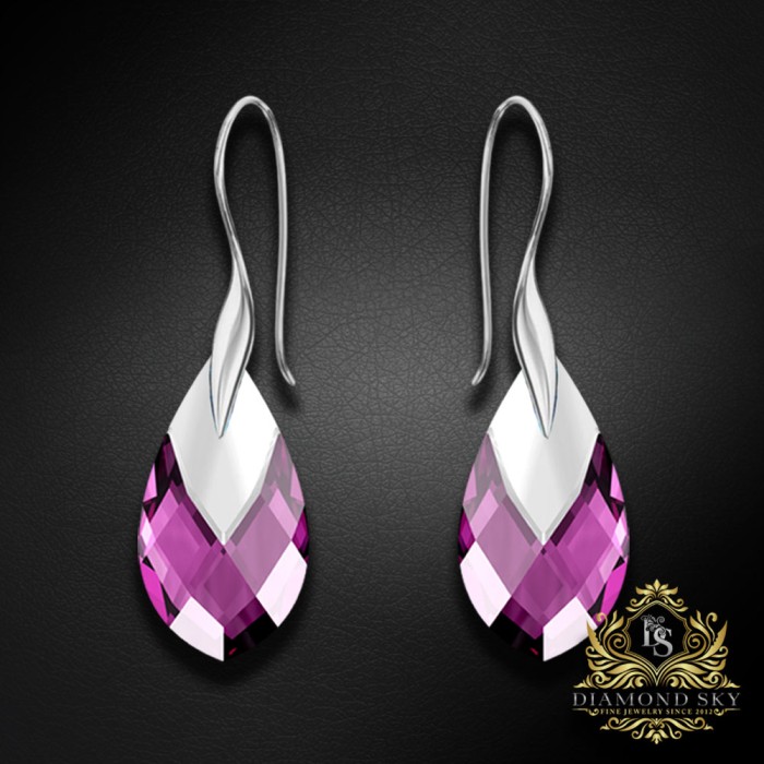 Sudraba komplekts „Baroka II (Amethyst Light Chrome)“ ar Swarovski™ kristāliem