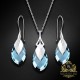 Sudraba komplekts sievietēm „Baroks II (Aquamarine Light Chrome)“ ar Swarovski® kristāliem